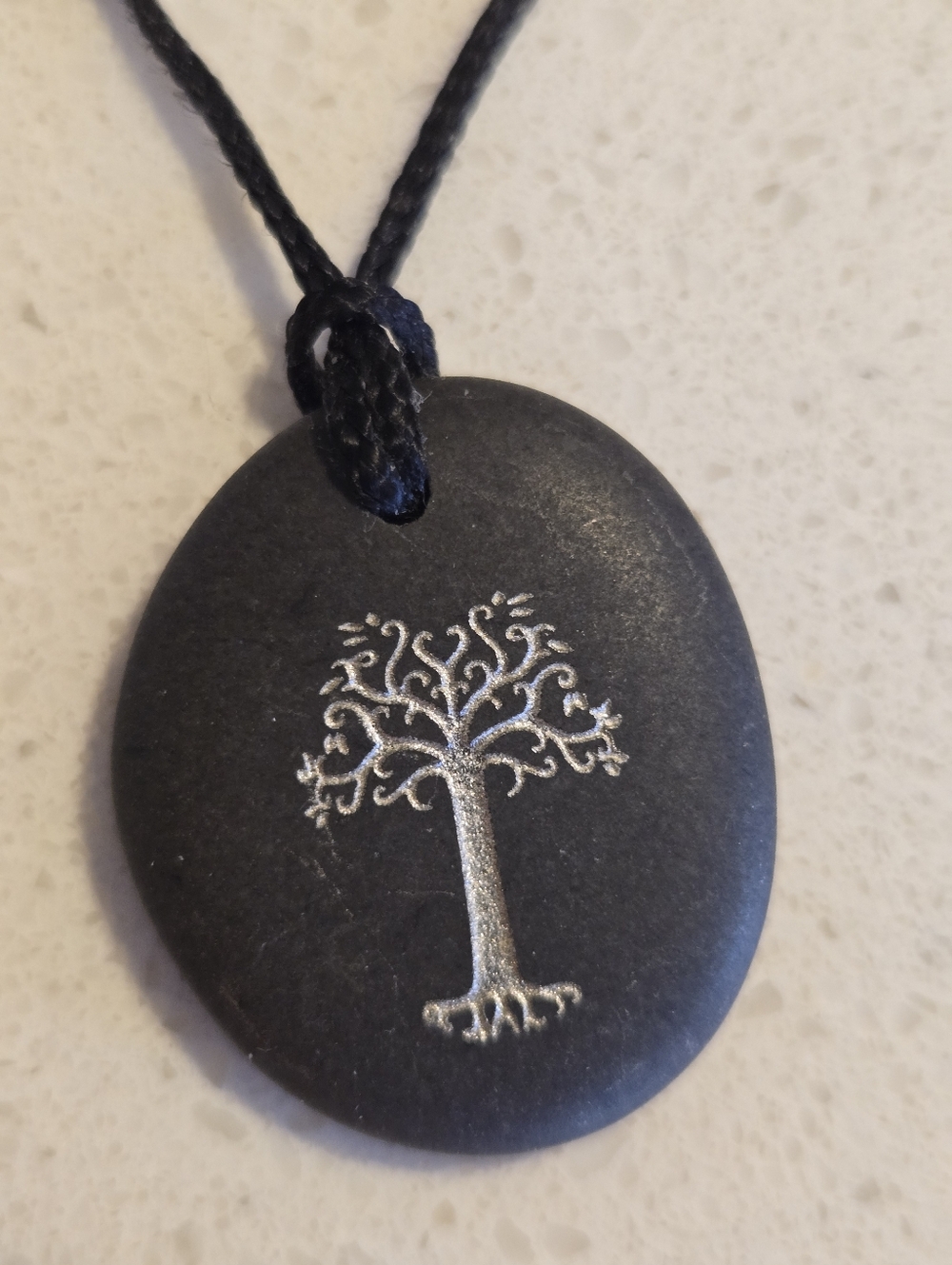 THE WHITE TREE OF GONDOR STONE PENDANT LORD OF THE RINGS